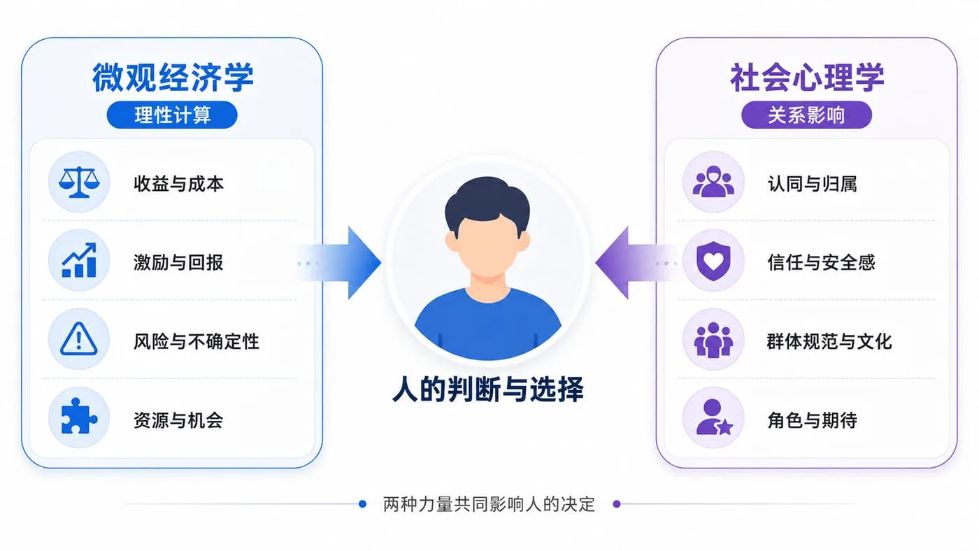 微观经济学与社会心理学共同影响人的判断与选择